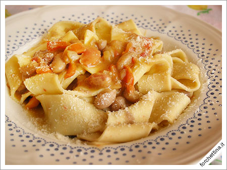 Pappardelle fagioli e peperoni